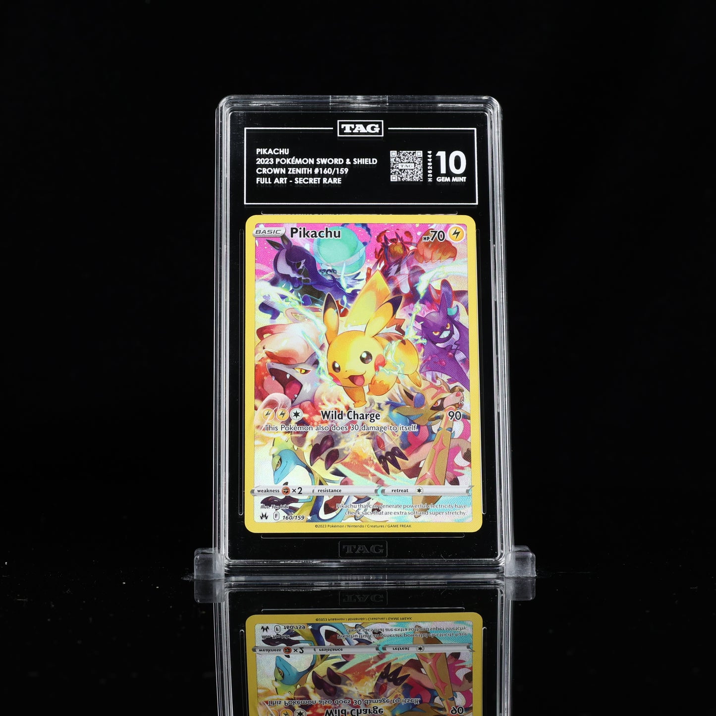 Pokemon TAG 10 Pikachu #160/159 2023 Crown Zenith