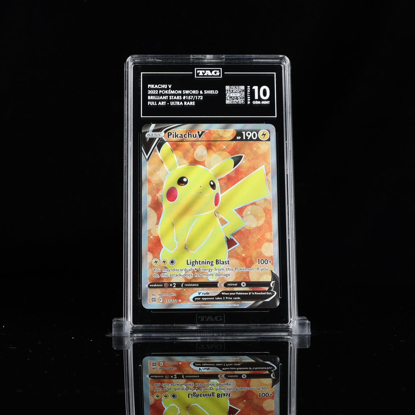 Pokemon TAG 10 Pikachu V #157/172 2022 Brilliant Stars