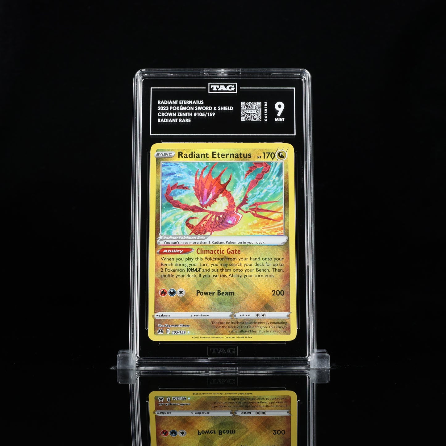 Pokemon TAG 9 Radiant Eternatus #105/159 2023 Crown Zenith