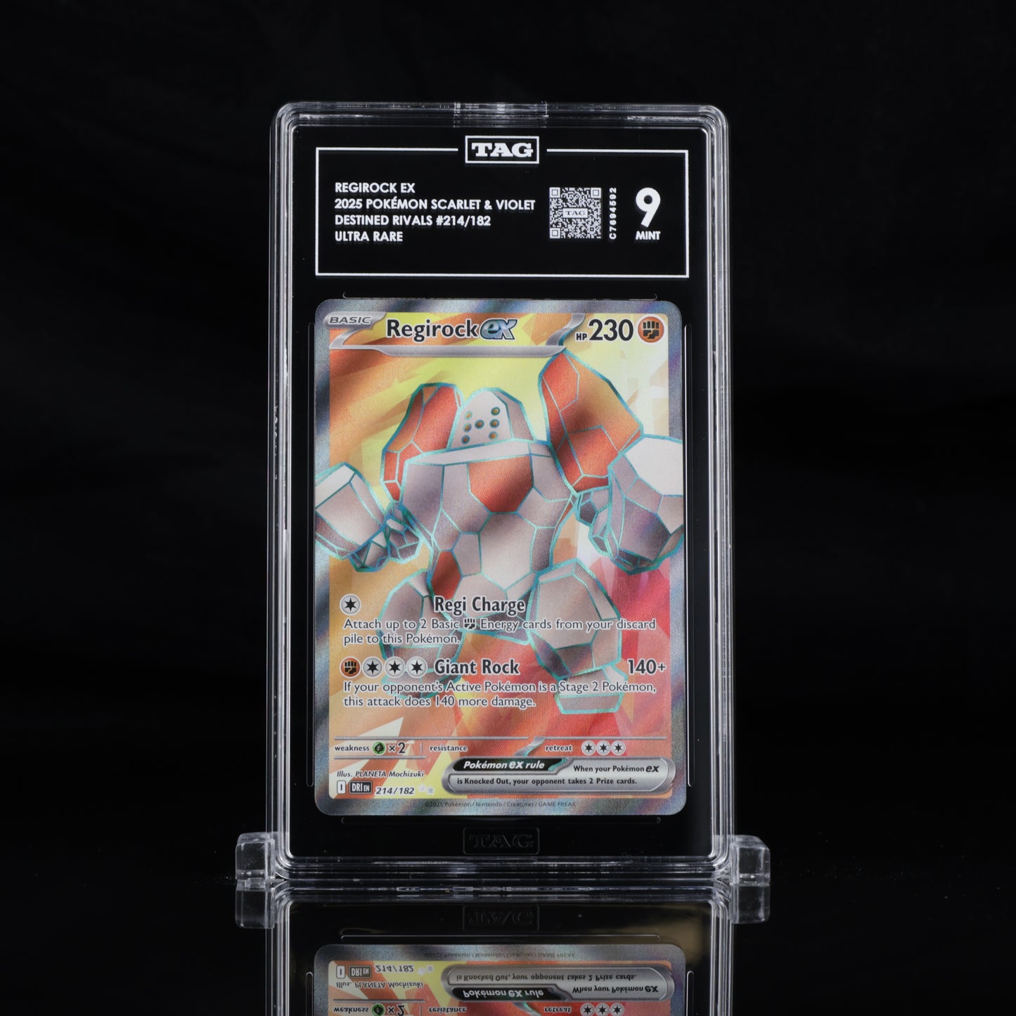 Pokemon TAG 9 Regirock EX #214/182 2025 Destined Rivals