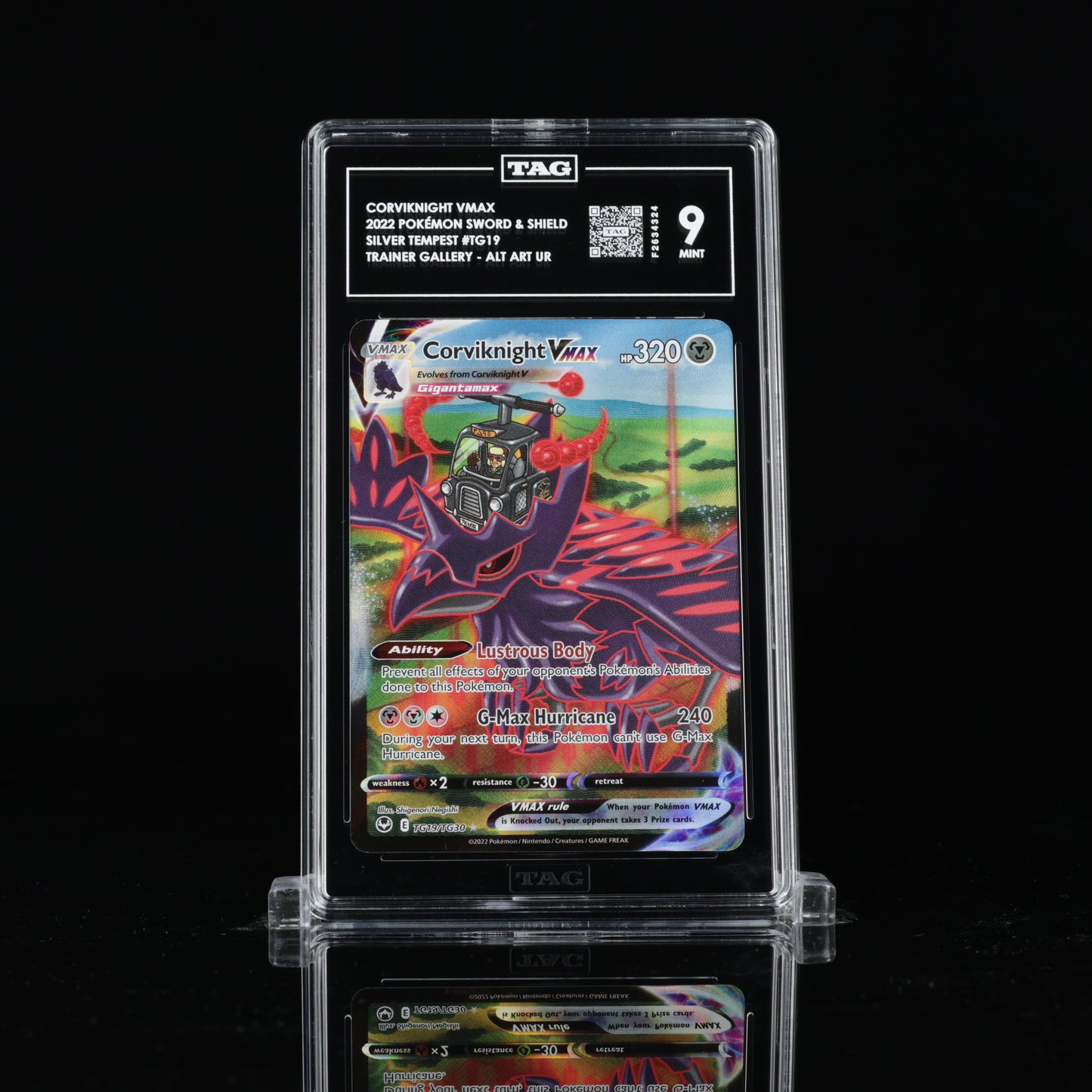 Pokemon TAG 9 Corviknight VMAX #TG19 2022 Silver Tempest