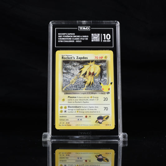 Pokemon TAG 10 Rocket's Zapdos #15/132 2021 Celebrations Classic Collection