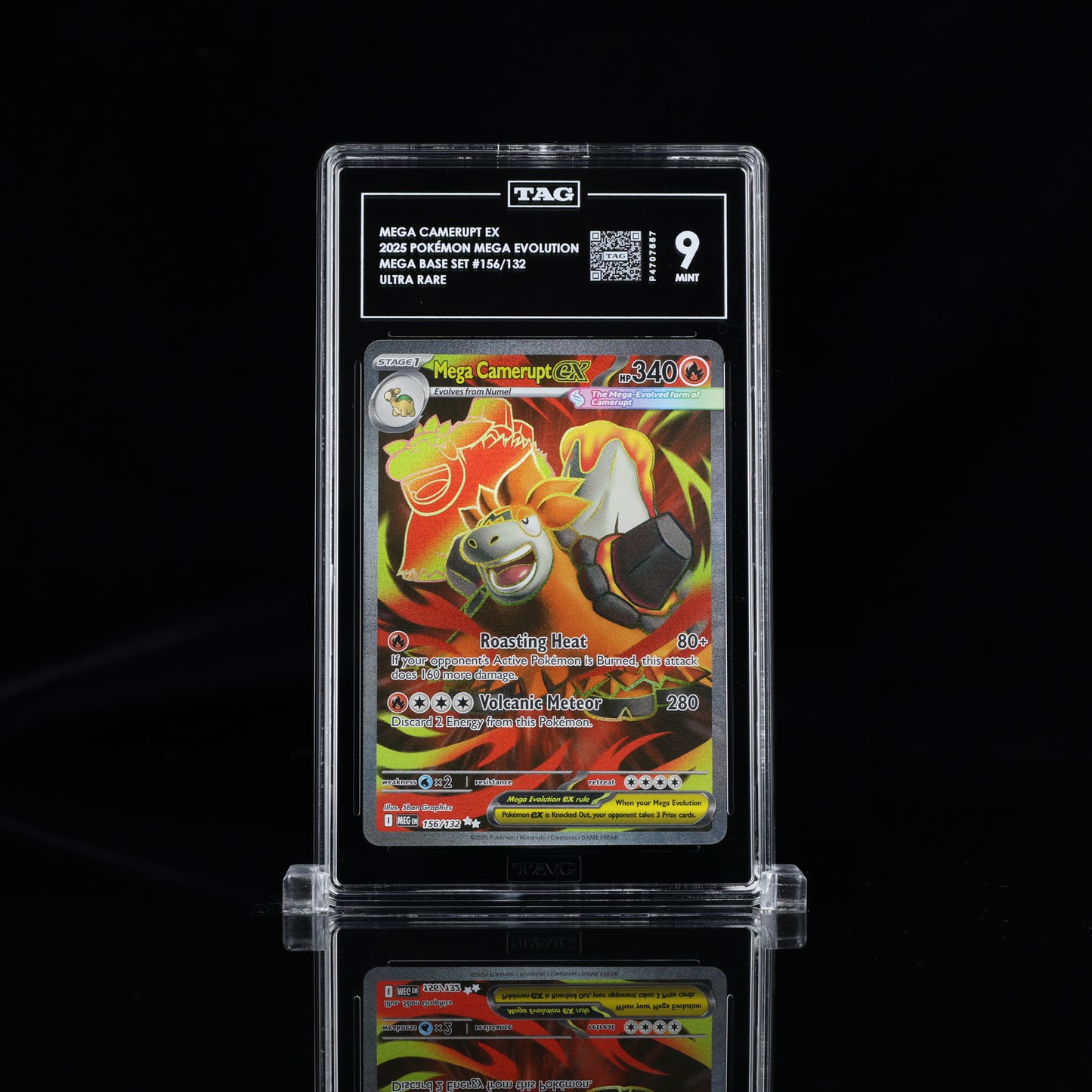 Pokemon TAG 9 Mega Camerupt Ex #156/132 2025 Mega Evolution
