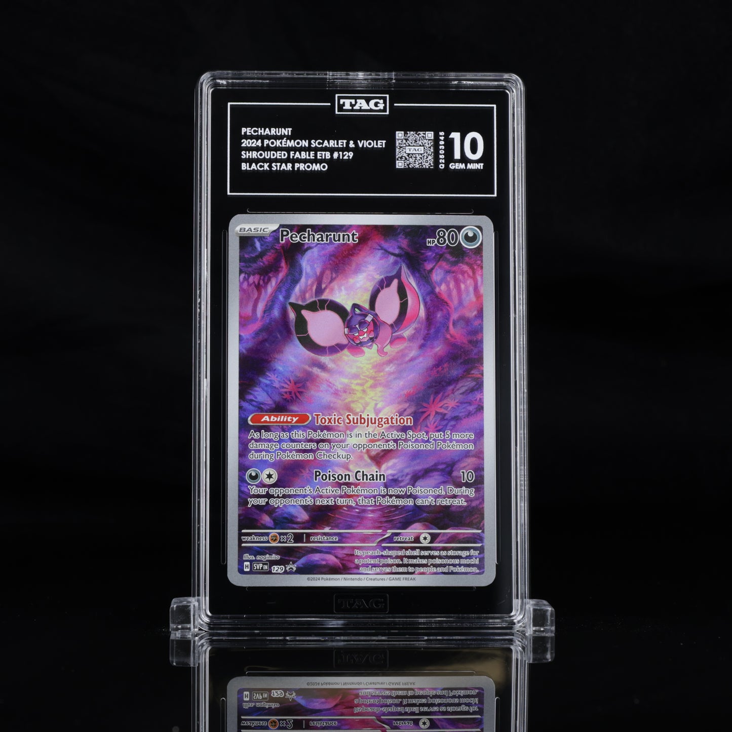 Pokemon TAG 10 Pecharunt #129 2024 Shrouded Fable ETB Promo