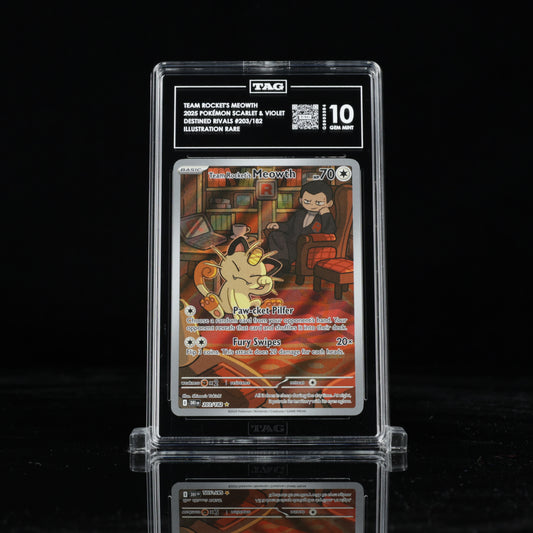 Pokemon TAG 10 Team Rockets Meowth #203/182 2025 Destined Rivals