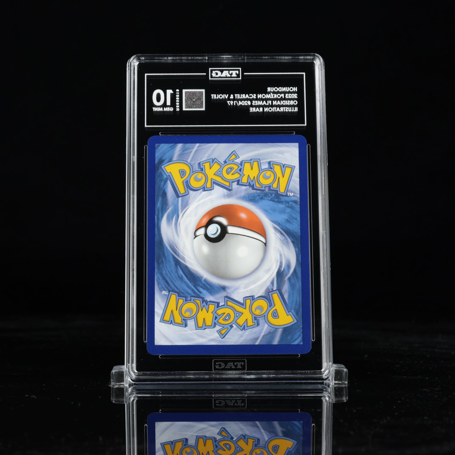 Pokemon TAG 10 Houndour #204/197 2023 Obsidian Flames
