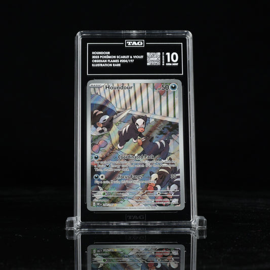 Pokemon TAG 10 Houndour #204/197 2023 Obsidian Flames