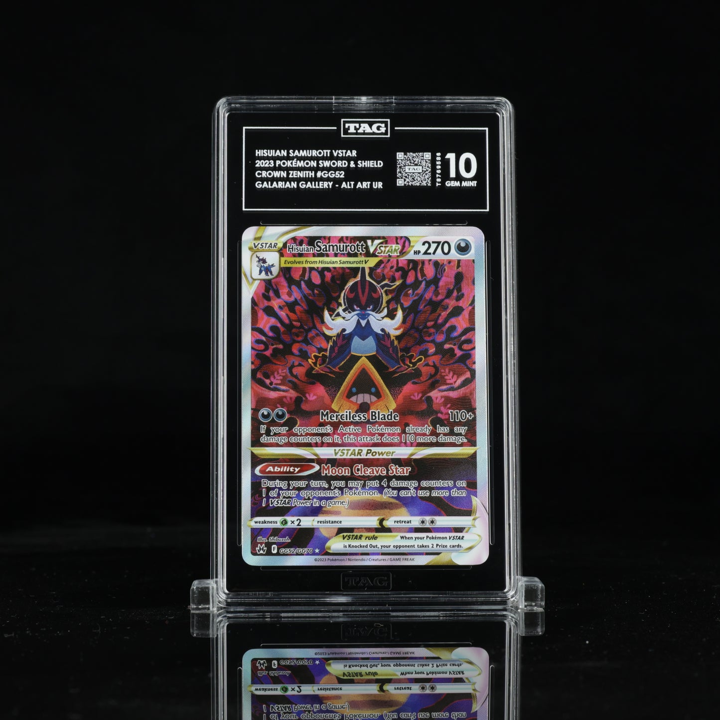 Pokemon TAG 10 Hisuian Samurott VSTAR #GG52 2023 Crown Zenith