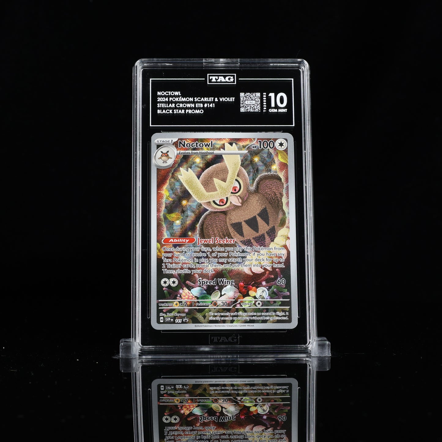 Pokemon TAG 10 Noctowl #141 2024 Stellar Crown ETB Promo