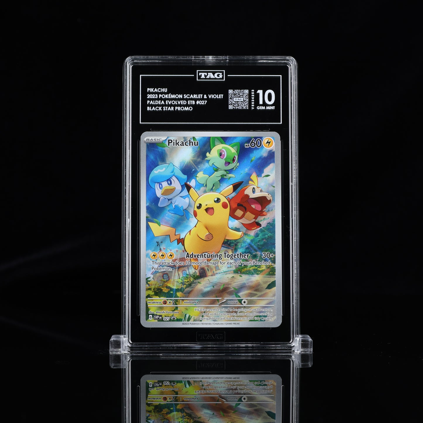 Pokemon TAG 10 Pikachu #027 2023 Paldea Evolved ETB Promo