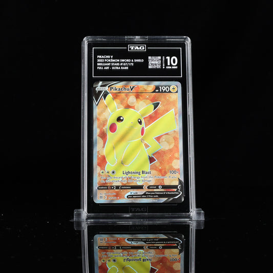 Pokemon TAG 10 Pikachu V #157/172 2022 Brilliant Stars
