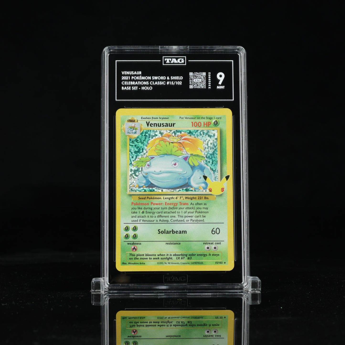Pokemon TAG 9 Venusaur #15/102 2021 Celebrations Classic Collection