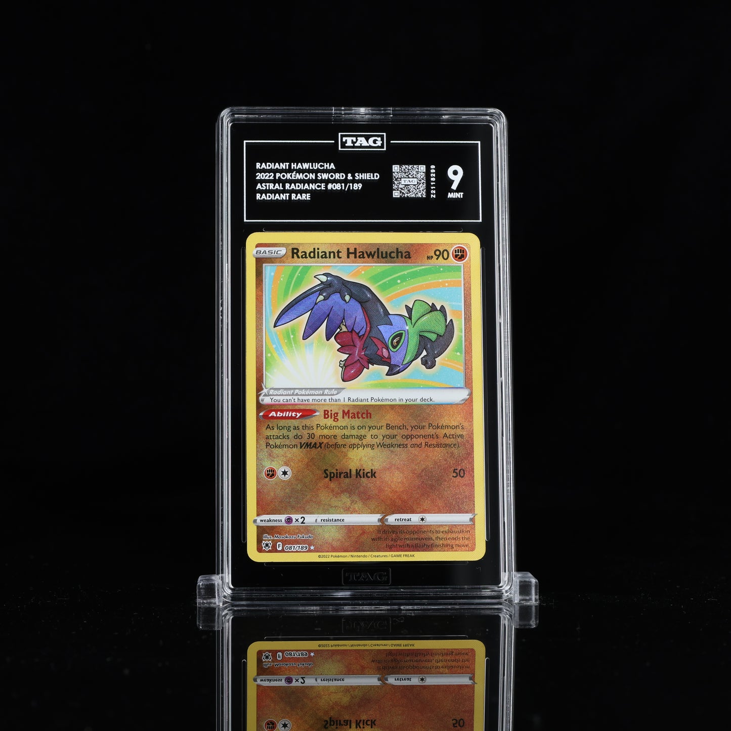 Pokemon TAG 9 Radiant Hawlucha #081/189 2022 Astral Radiance