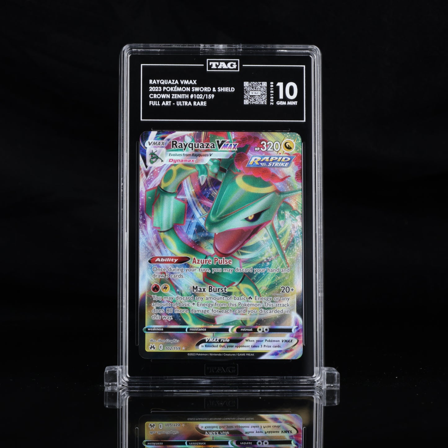 Pokemon TAG 10 Rayquaza VMAX #102/159 2023 Crown Zenith